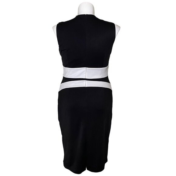Alexia Admor NWT $110 Color Block Sheath Dress,  Black Ivory Women's Size L - Picture 5 of 10